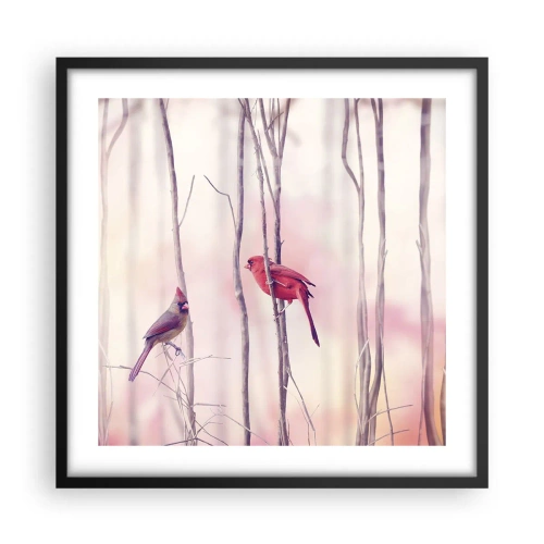 Poster in black frame - Tale of a Pink Forest - 50x50 cm