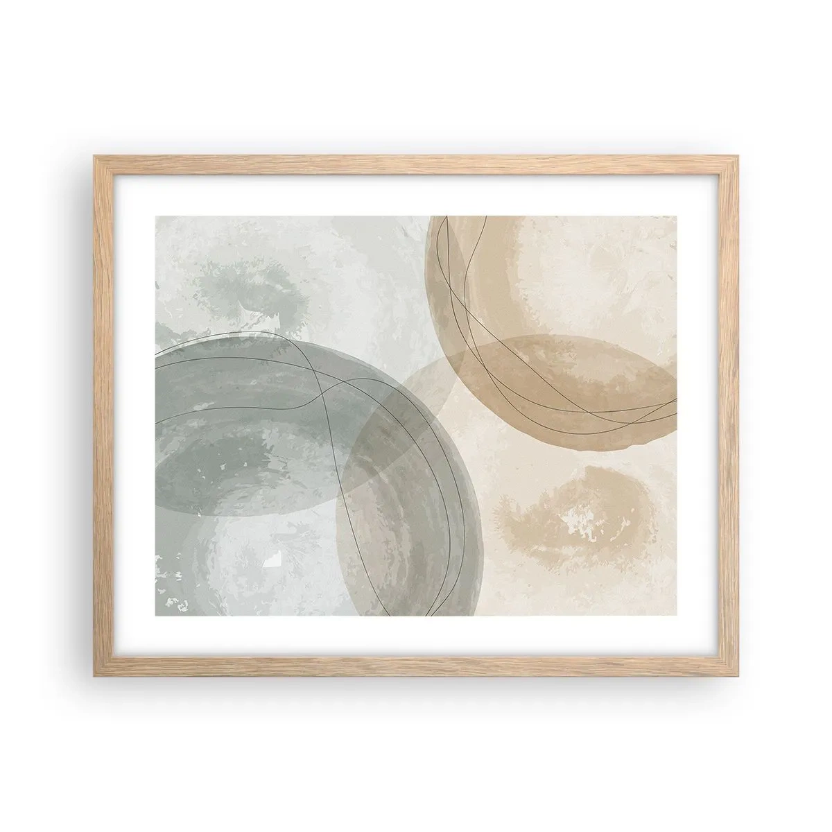 Poster in light oak frame - Permeation of Worlds - 50x40 cm
