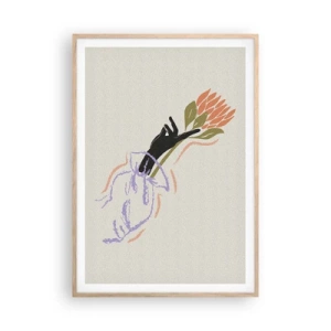 Poster in light oak frame - Sister Touch - 70x100 cm