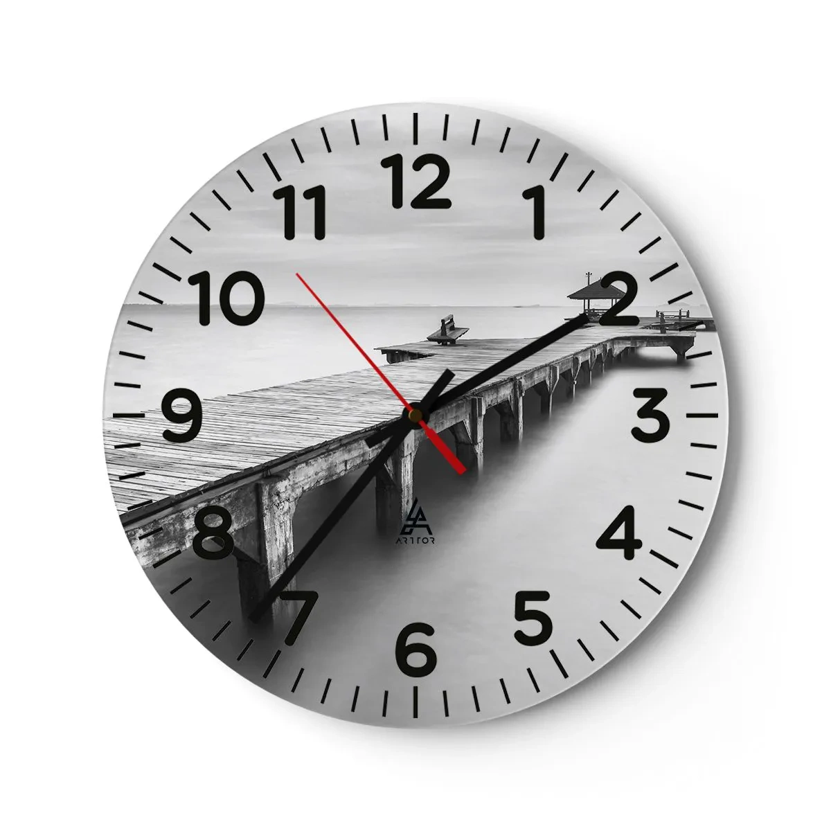 Wall clock - Clock on glass - Into the Distance - 40x40 cm