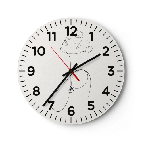 Wall clock - Clock on glass - Entangled in Dreams - 30x30 cm