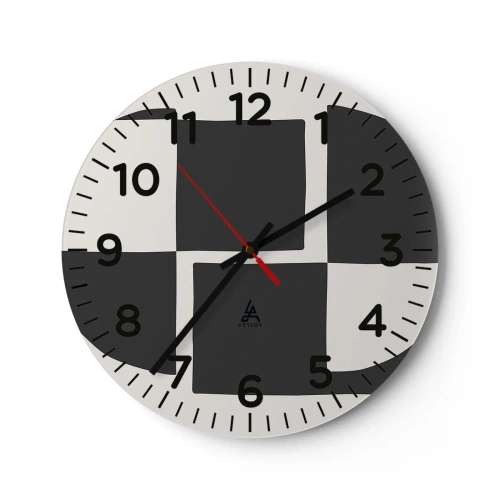 Wall clock - Clock on glass - Antithesis-Synthesis - 40x40 cm