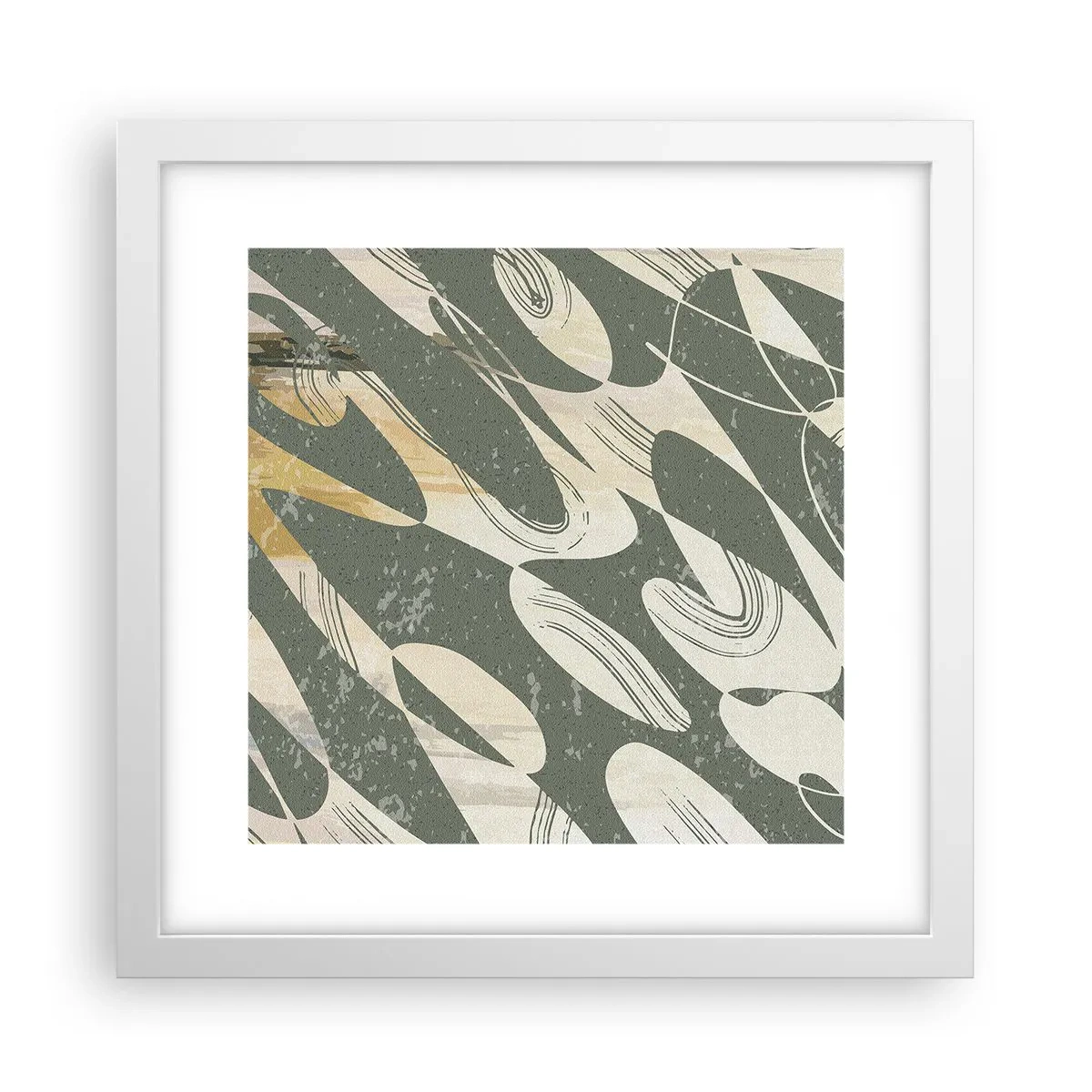 Poster in white frmae - Rhytmic Abstract - 30x30 cm