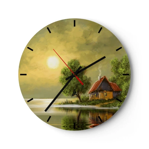 Wall clock - Clock on glass - Pretty As a Picture - 40x40 cm