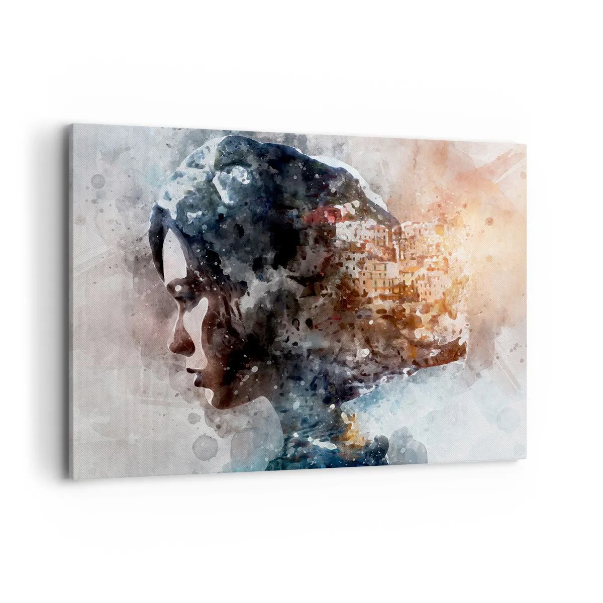 Canvas picture - Tale about a Girl with a City in the Background - 100x70 cm