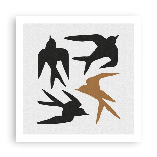 Poster - Swallows at Play - 60x60 cm