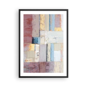 Poster in black frame - Abstract geometric composition in pastel colors - 50x70cm - Calm of Geometry - Modern wall decoration for the living room and bedroom ARTTOR