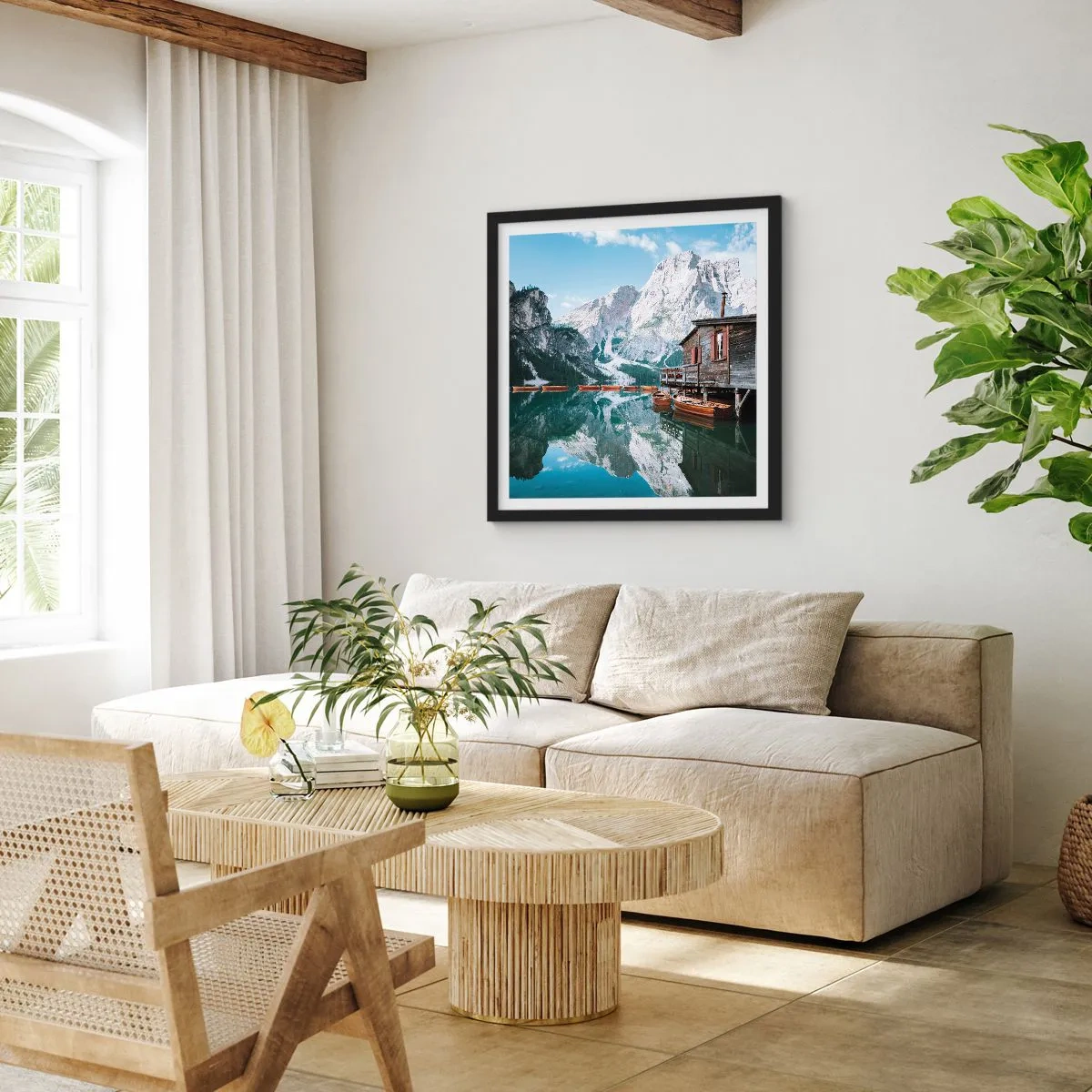 Poster in black frame - Crystal, Mountain Morning - 30x30 cm