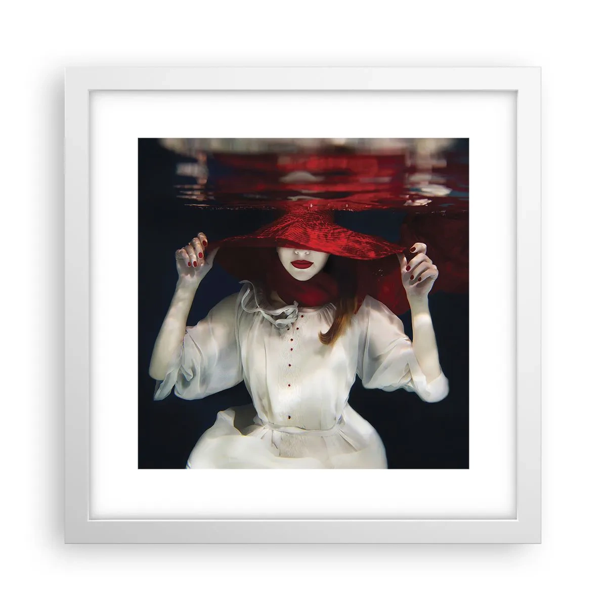 Poster in white frmae - Mysterious Woman - 30x30 cm