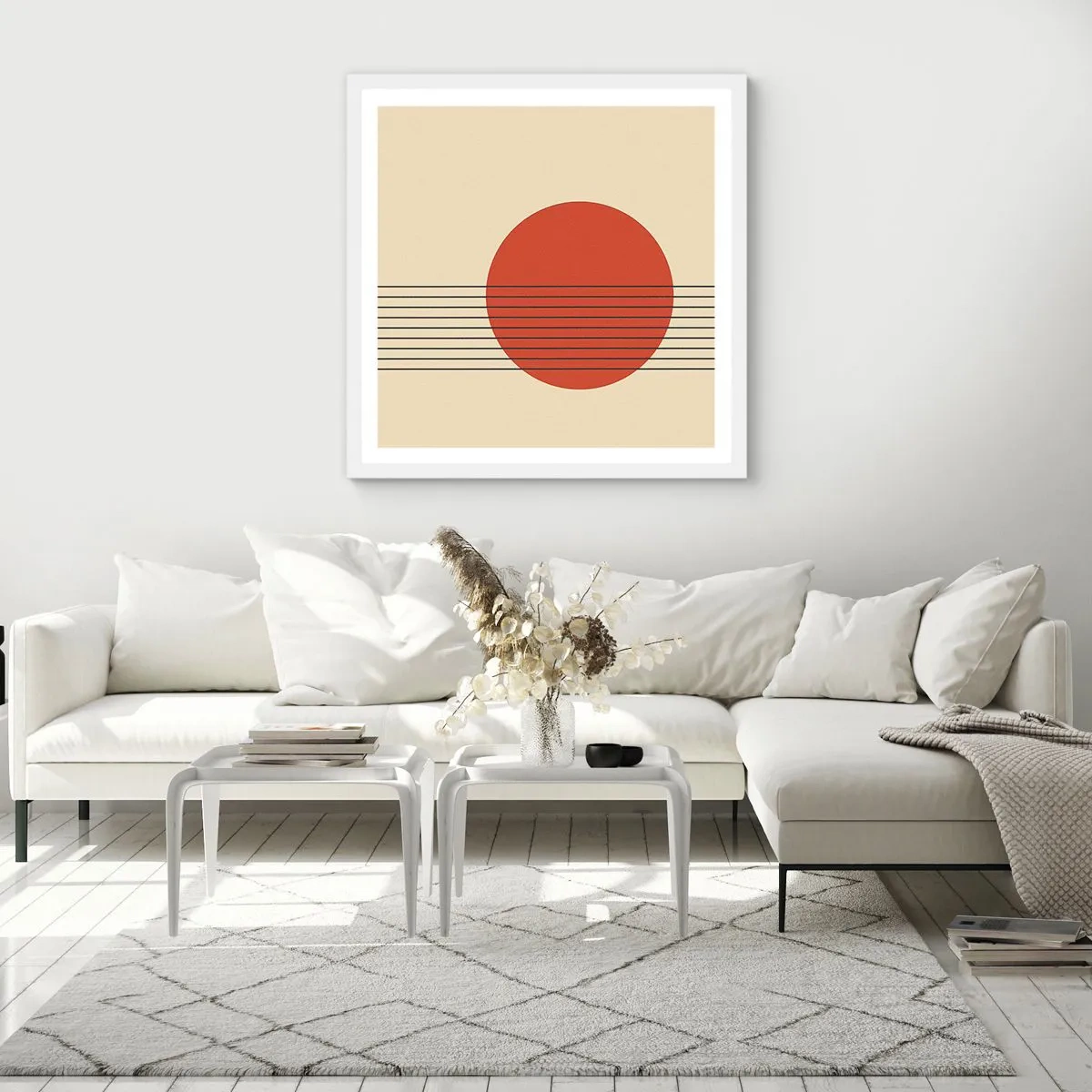 Poster in white frmae - Around and Beoynd - 40x40 cm