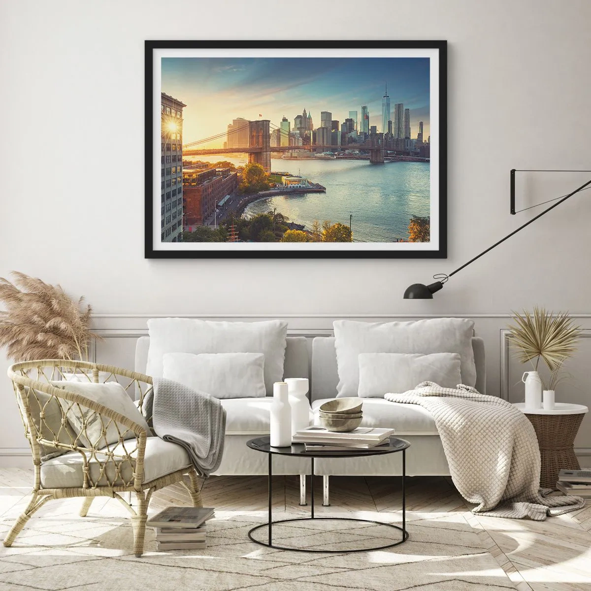 Poster in black frame - Big City Dawn - 40x30 cm