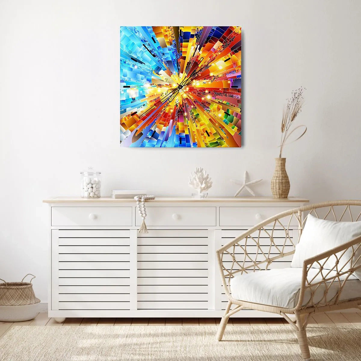 Wall clock - Clock on glass - In Medias Res - 30x30 cm