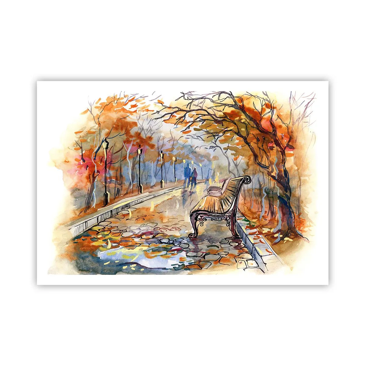 Poster - Walking together into Autumn - 100x70 cm