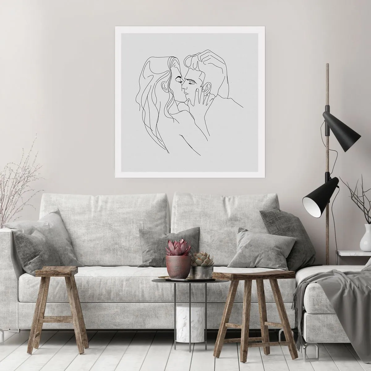 Poster - With the Same Line - 40x40 cm