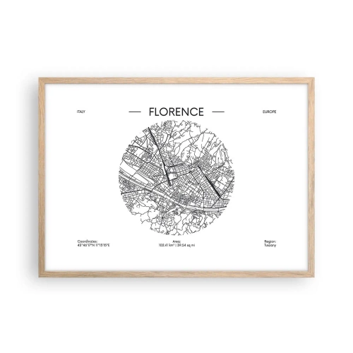 Poster in light oak frame - Anatomy of Florence - 70x50 cm