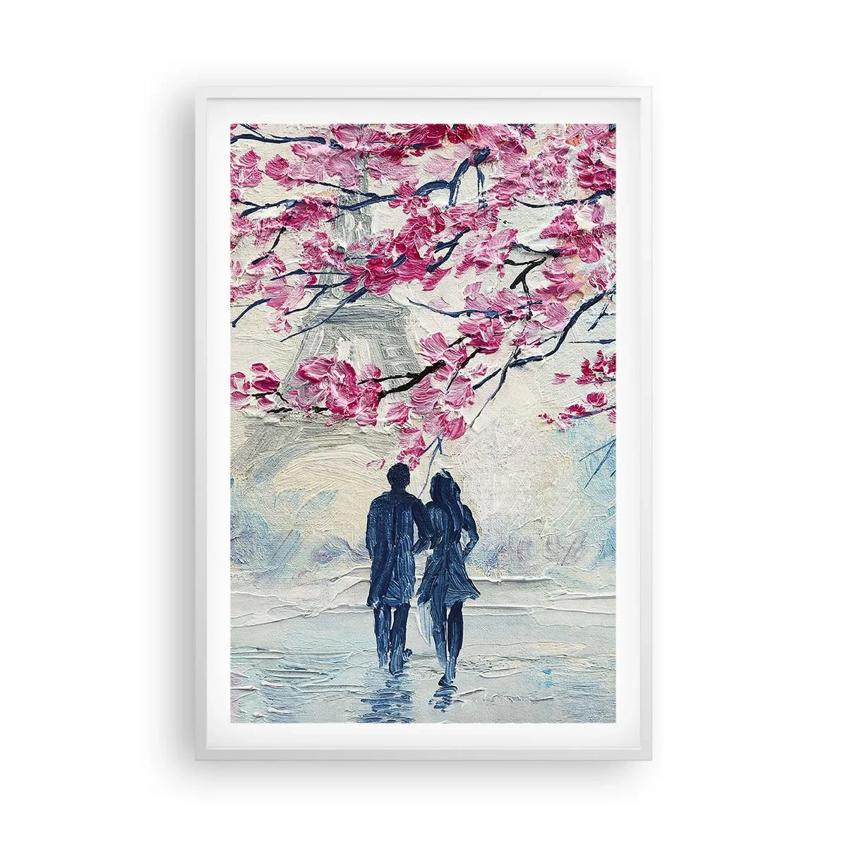 Poster in white frmae - Romantic Walk - 61x91 cm