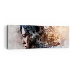 Canvas picture - Tale about a Girl with a City in the Background - 90x30 cm