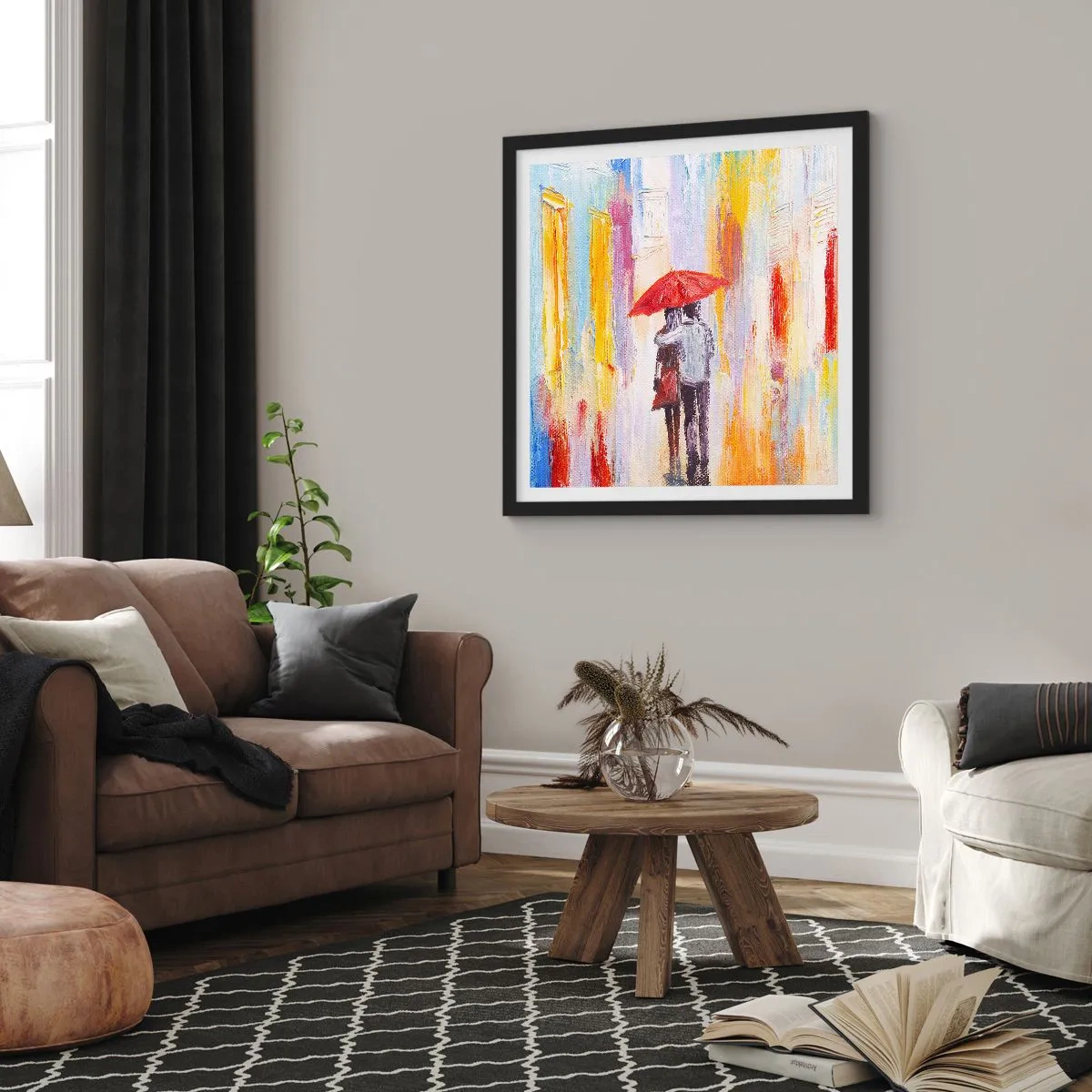 Poster in black frame - Let It rain - 30x30 cm