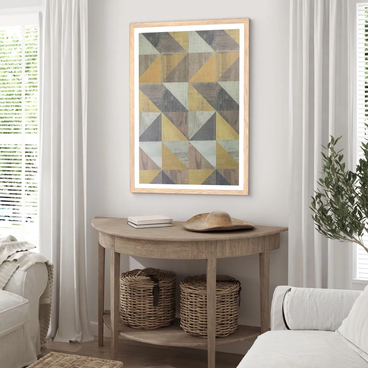 Poster in light oak frame - The Art. of Triangles - 50x70 cm