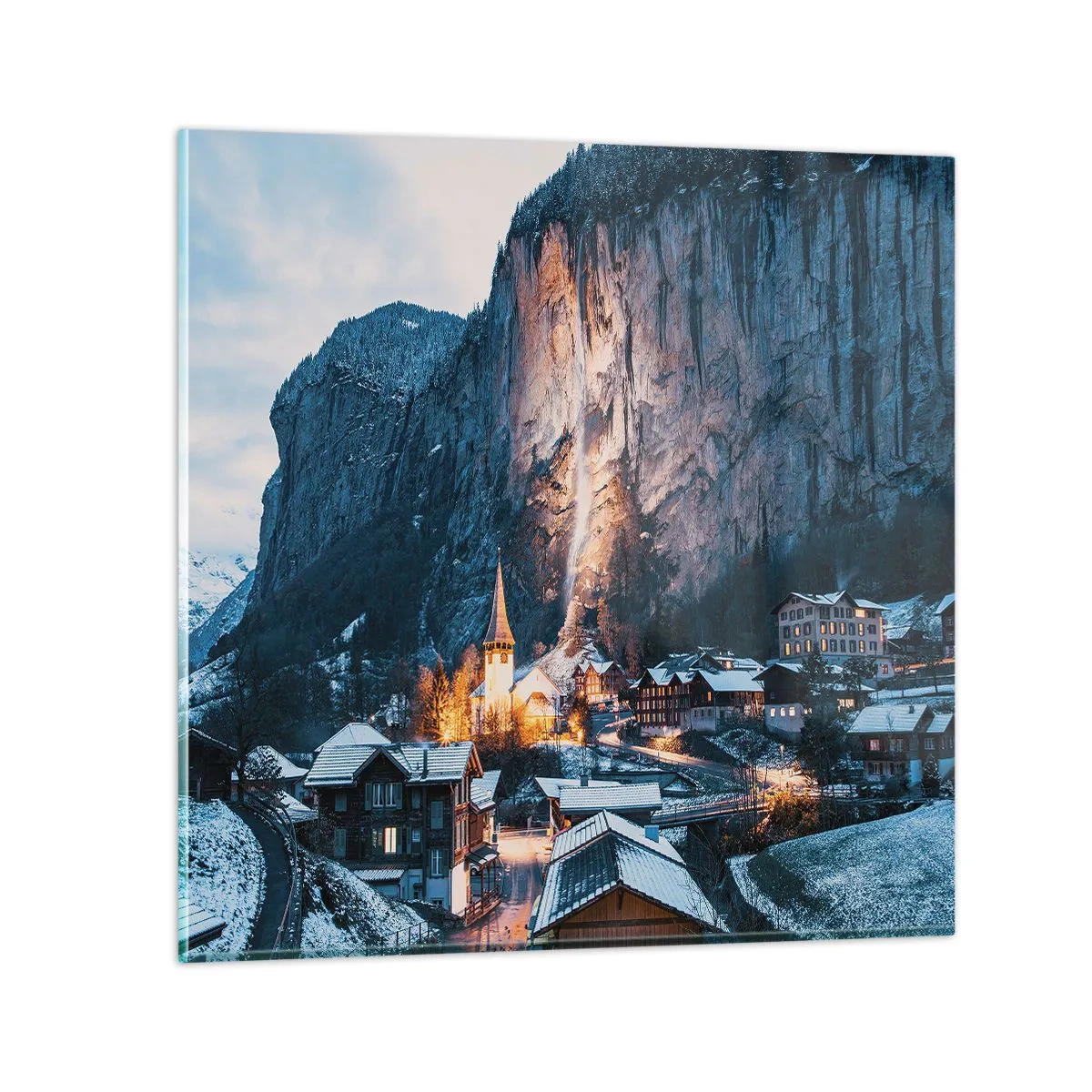 Glass picture - Sparkling Winter Spirit - 50x50 cm