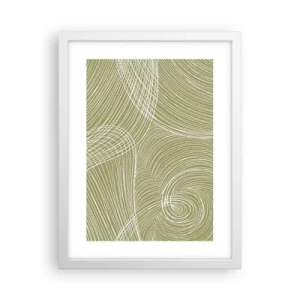 Poster in white frmae - Intricate Abstract in White - 30x40 cm