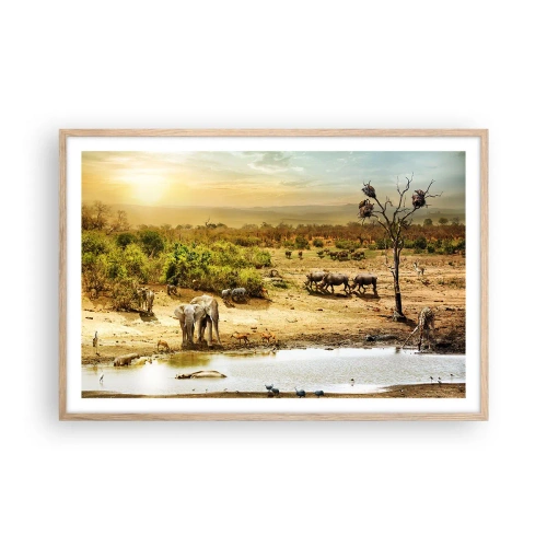 Poster in light oak frame - There Is a River that Flows from Eden - 91x61 cm