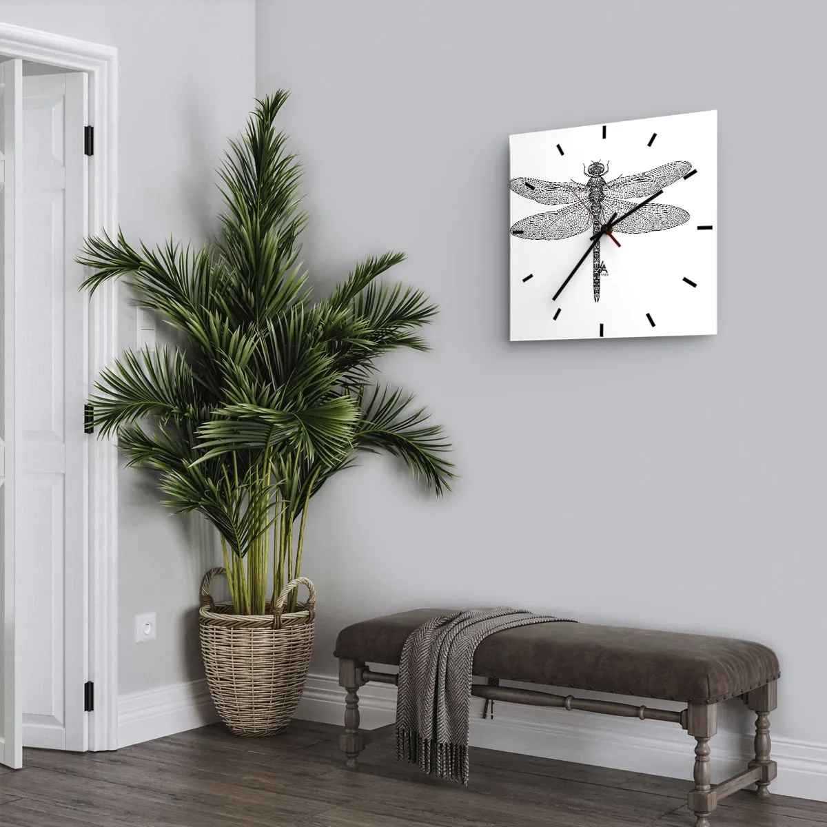 Wall clock - Clock on glass - Precision of Nature - 30x30 cm