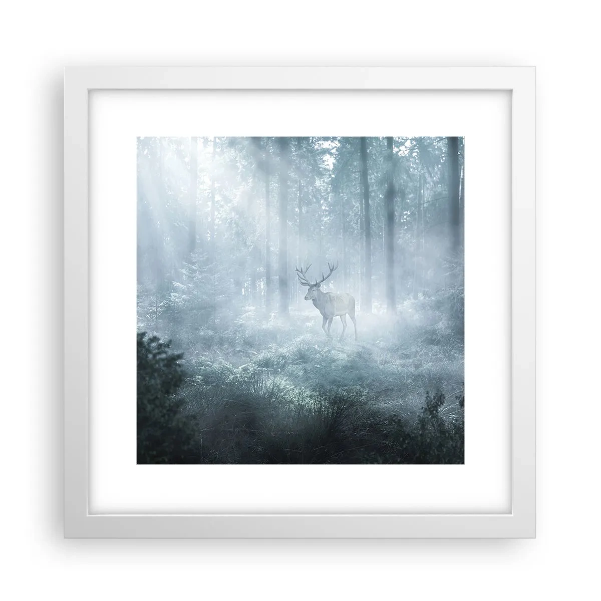 Poster in white frmae - Morning Round of the Estate - 30x30 cm