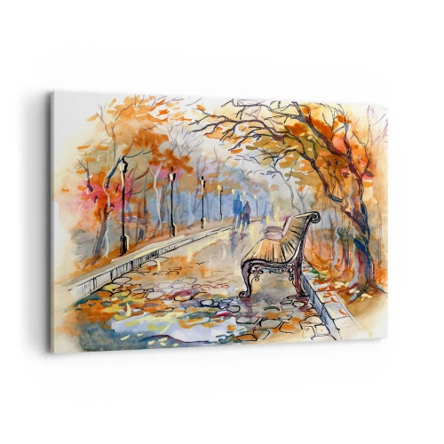 Canvas picture - Walking together into Autumn - 100x70 cm