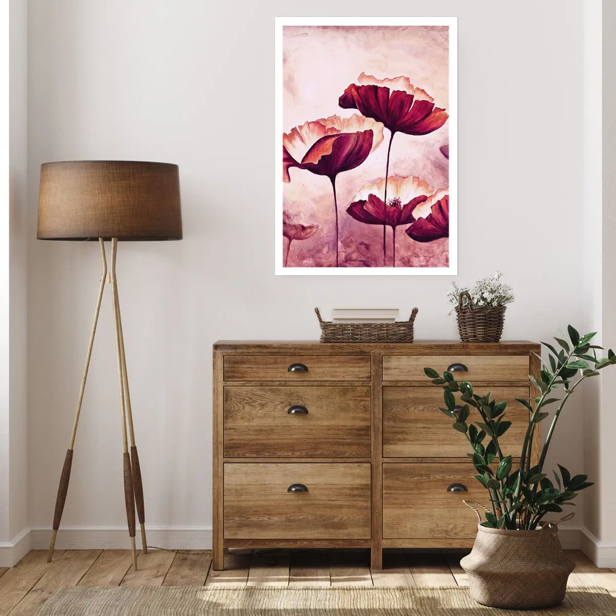 Poster - Red and White Flake - 40x50 cm