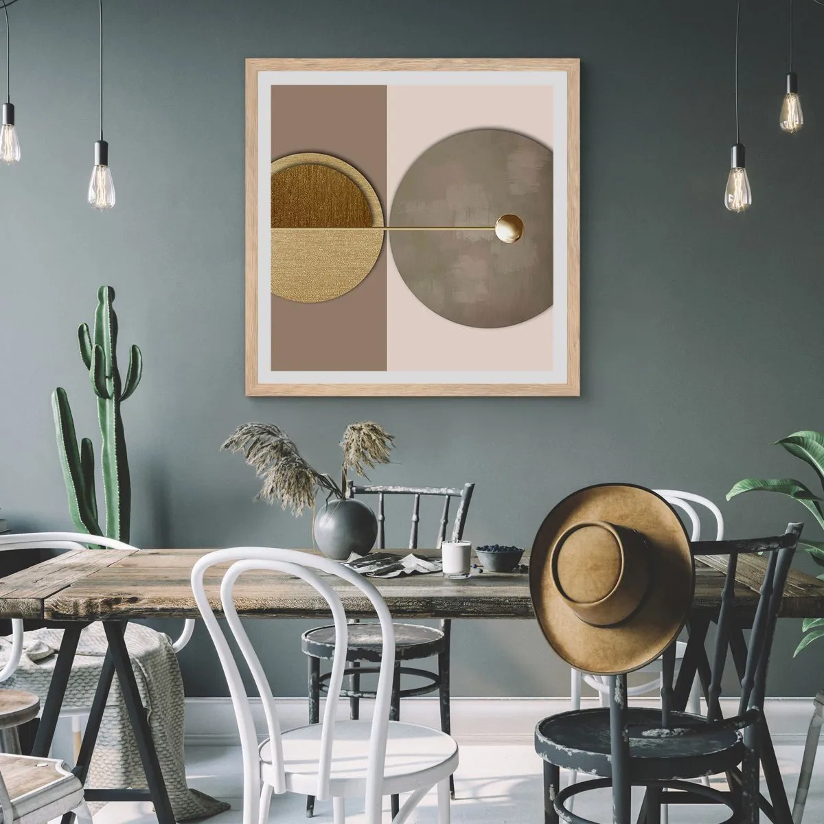 Poster in light oak frame - Perfect Balance - 40x40 cm