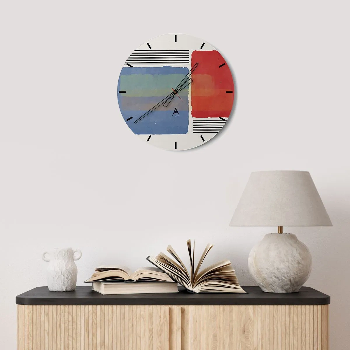 Wall clock - Clock on glass - Spirit and Letter of Geometry - 40x40 cm