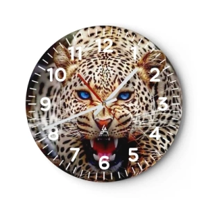 Wall clock - Clock on glass - Angry but Still Beautiful - 40x40 cm