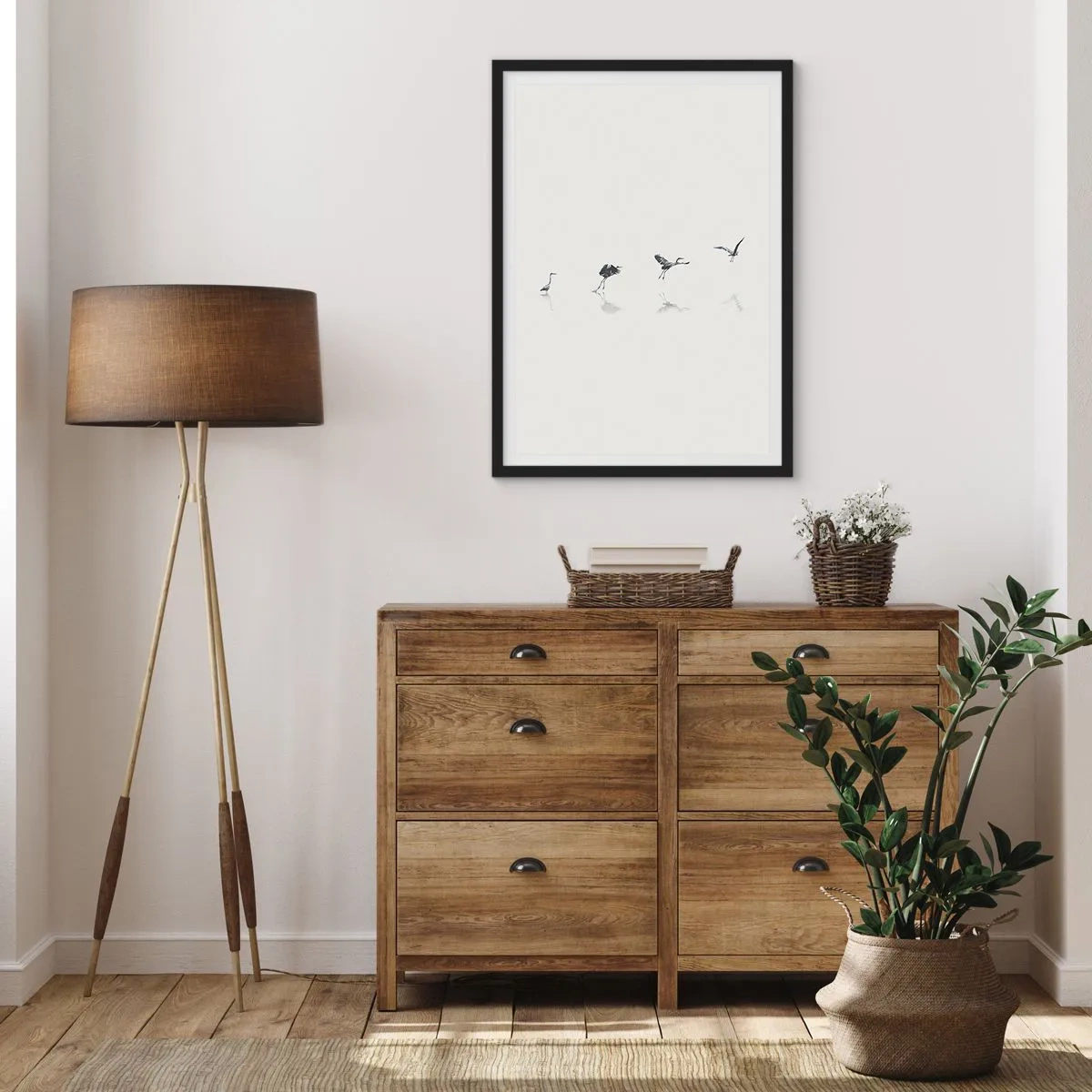 Poster in black frame - Four Simple Steps - 61x91 cm