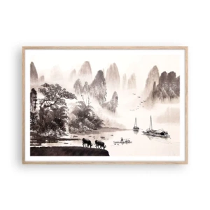 Poster in light oak frame - Everyday Life in the East - 100x70 cm