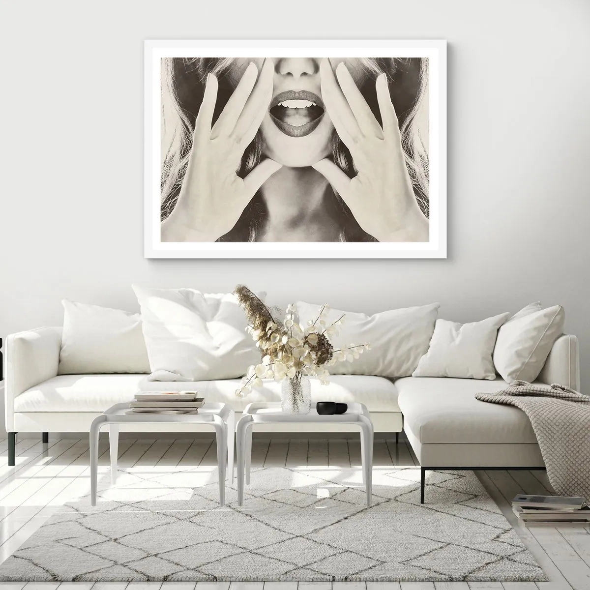 Poster in white frmae - Coming! - 100x70 cm