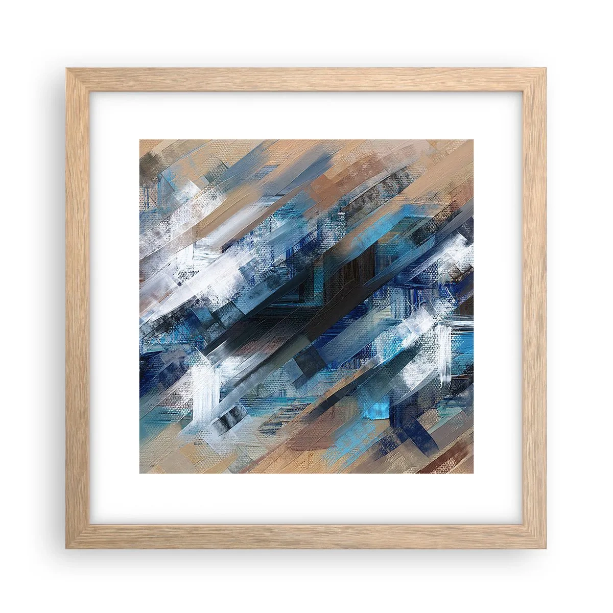 Poster in light oak frame - On the Blue Slant - 30x30 cm
