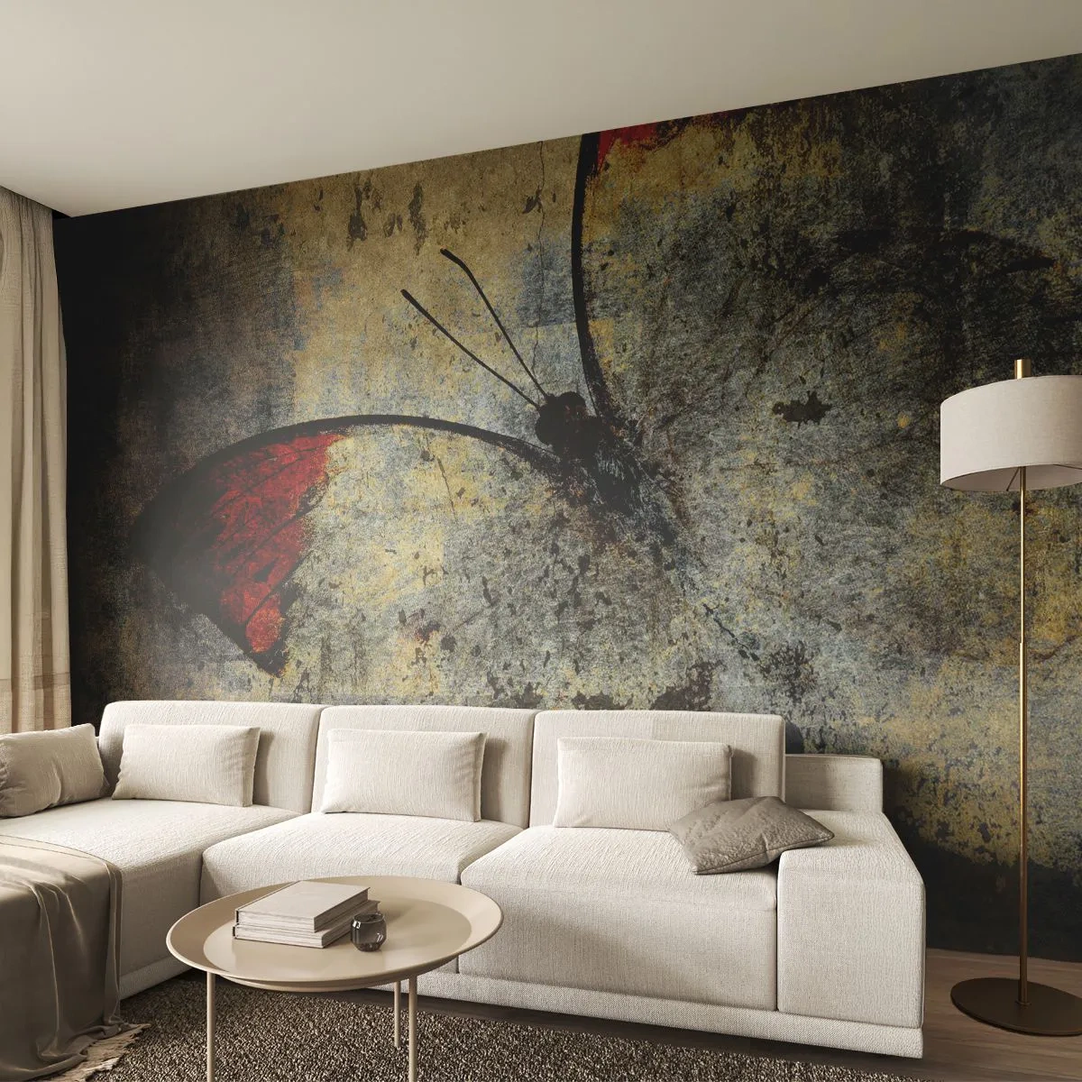 Photo Wallpaper Standard Eco - Look before I Disappear - Abstraction, Butterfly, Piece - 400x280 cm