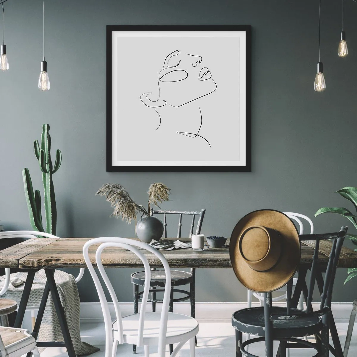 Poster in black frame - Meanders of a Dream - 40x40 cm
