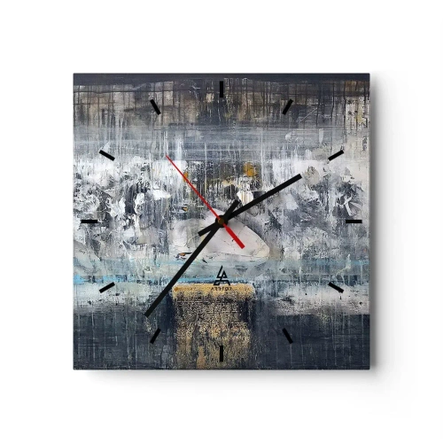 Wall clock - Clock on glass - Icy Path - 40x40 cm