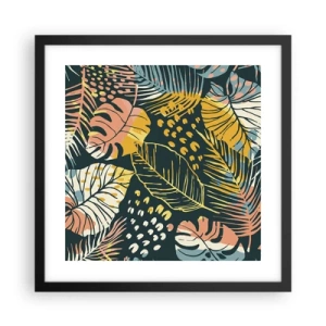 Poster in black frame - Leafy Fantasy - 40x40 cm