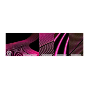 Photo Wallpaper Sample Premium Canvas - Alley of Light - Lines, Modern, Neon - 100x30 cm