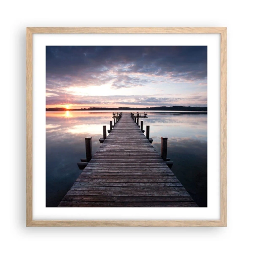 Poster in light oak frame - Quiet Border of Night and Day - 50x50 cm