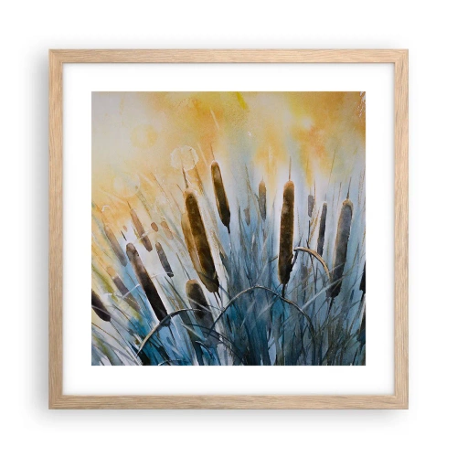 Poster in light oak frame - Coolness of Water, Heat of the Sun - 40x40 cm