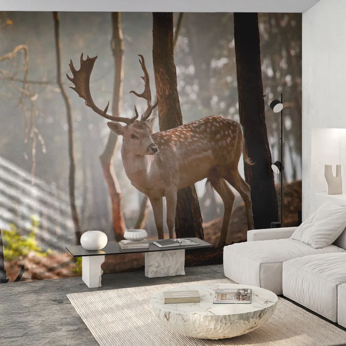 Self-Adhesive Photo Wallpaper Deluxe Sticker - Light of Youth - Animals, Deer, Forest - 250x175 cm