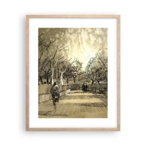 Poster in light oak frame - Moment Stopped with a Feather - 40x50 cm