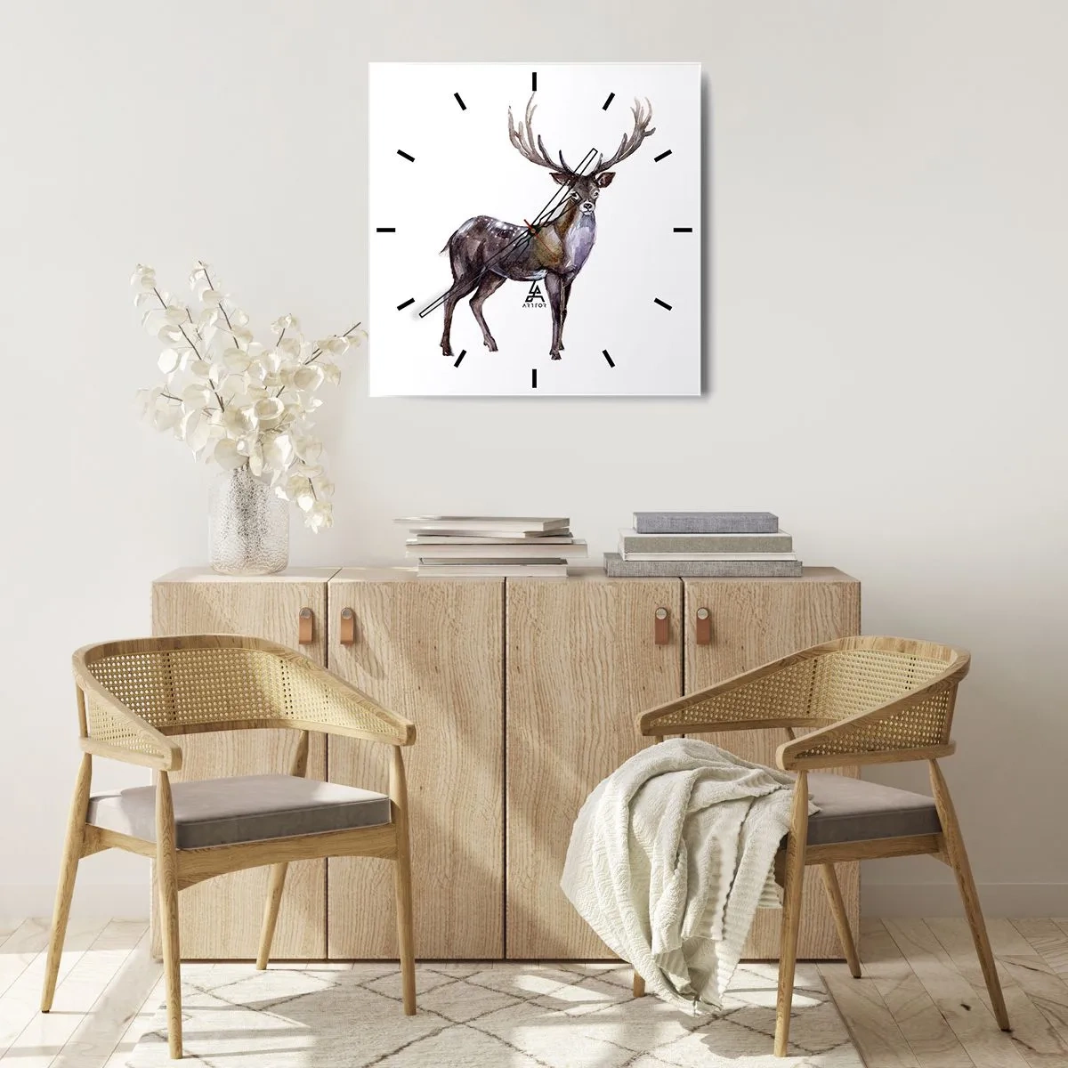 Wall clock - Clock on glass - King of Northern Forest - 30x30 cm