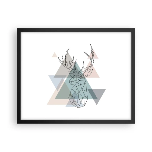 Poster in black frame - In a Geometrical Forest - 50x40 cm