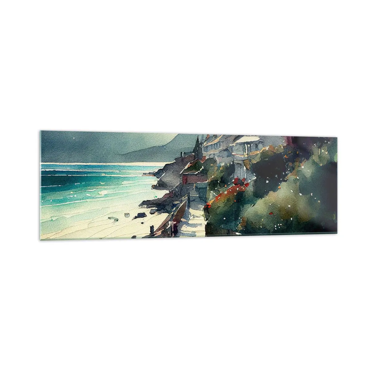 Glass picture - Mediterranean Town - 160x50 cm