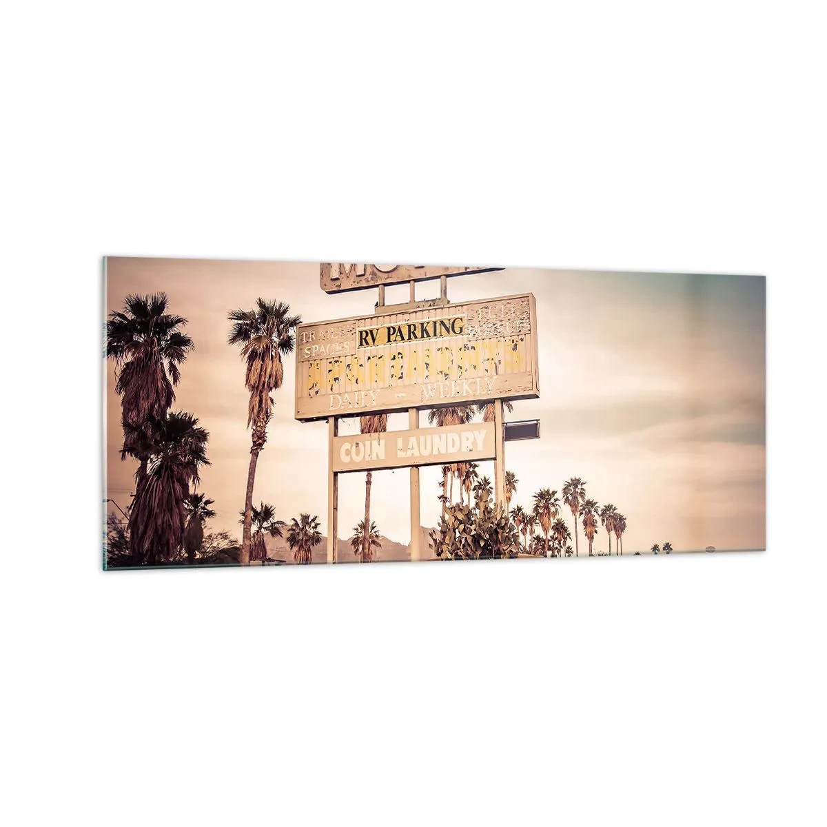 Glass picture - The Time Stopped Here - 100x40 cm